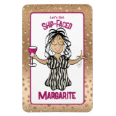 Funny Cartoon Vrouw Cruise Vakantie Gouden Spranke Magneet (Verticaal)