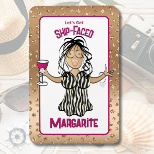 Funny Cartoon Vrouw Cruise Vakantie Gouden Spranke Magneet