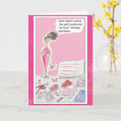 Funny Cartoon Wenskaart voor vrouwen Kaart (Gele Bloem)