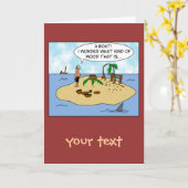 Funny Cartoon Woodturner op Deserted Island Kaart (Gele Bloem)