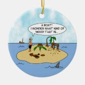 Funny Cartoon Woodturner op Ontworpen eiland Keramisch Ornament (Voorkant)