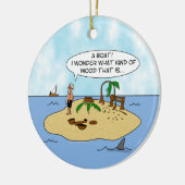 Funny Cartoon Woodturner op Ontworpen eiland Keramisch Ornament (Links)