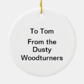 Funny Cartoon Woodturner op Ontworpen eiland Keramisch Ornament (Achterkant)