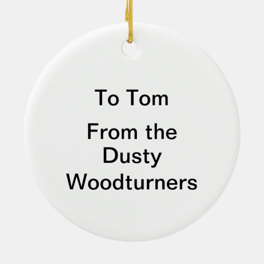 Funny Cartoon Woodturner op Ontworpen eiland Keramisch Ornament (Achterkant)