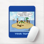 Funny Cartoon Woodturner op Ontworpen eiland Muismat (Met muis)