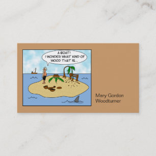 Funny Cartoon Woodturner op Ontworpen eiland Visitekaartje