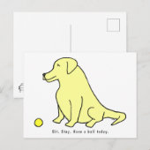 Funny Cartoon Yellow Lab voor een Hondenliefhebber Briefkaart (Voorkant / Achterkant)