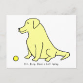 Funny Cartoon Yellow Lab voor een Hondenliefhebber Briefkaart (Voorkant)
