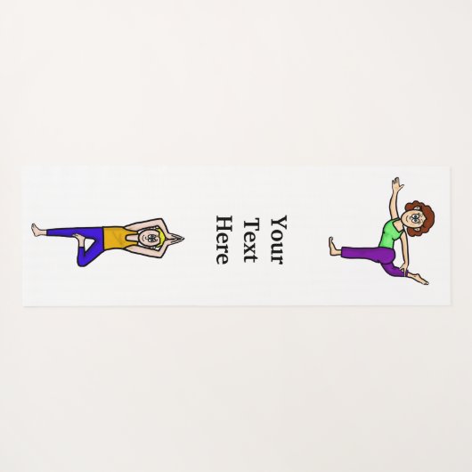 Funny Cartoon Yoga People Yoga Mat (Achterkant (horizontaal))