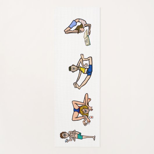 Funny Cartoon Yoga People Yoga Mat (Voorkant)