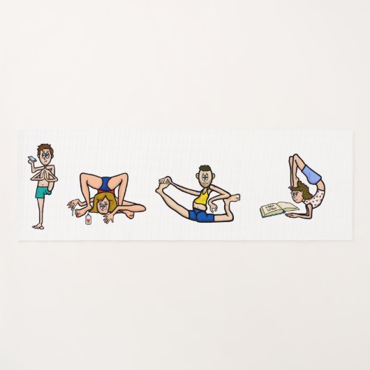 Funny Cartoon Yoga People Yoga Mat (Voorkant (horizontaal))