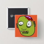 Funny Cartoon Zombie Face Vierkante Button 5,1 Cm (Voorkant /achterkant)