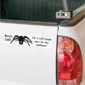 Funny Cartoon Zwart Spider Halloween Zwart Weduwe Bumpersticker (Op Truck)
