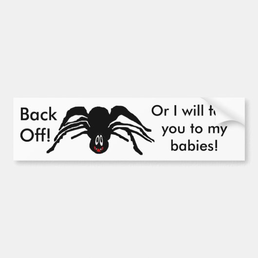 Funny Cartoon Zwart Spider Halloween Zwart Weduwe Bumpersticker (Voorkant)