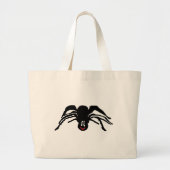 Funny Cartoon Zwart Spider Halloween Zwart Weduwe Grote Tote Bag (Voorkant)