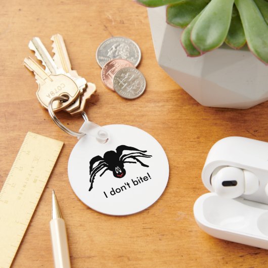 Funny Cartoon Zwart Spider Halloween Zwart Weduwe Sleutelhanger (Bureau)