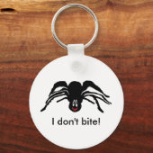Funny Cartoon Zwart Spider Halloween Zwart Weduwe Sleutelhanger (Voorkant)