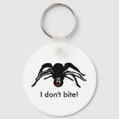 Funny Cartoon Zwart Spider Halloween Zwart Weduwe Sleutelhanger (Achterkant)