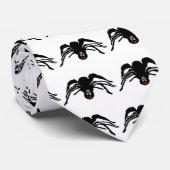 Funny Cartoon Zwart Spider Halloween Zwart Weduwe Stropdas (Opgerold)