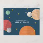 Funny Cartoony Illustrated Planets Briefkaart (Voorkant)