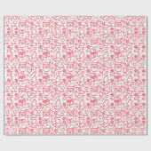 Funny Cartoony Santa Kerstcadeau Cadeaupapier (Vlak)