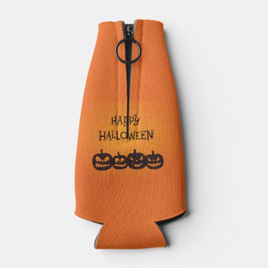 Funny Carved Halloween Pumpkin Quartet Flesjeskoeler (Achterkant)