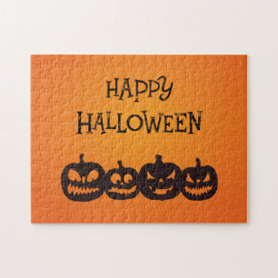 Funny Carved Halloween Pumpkin Quartet Legpuzzel