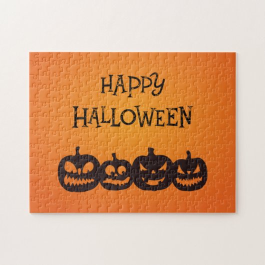 Funny Carved Halloween Pumpkin Quartet Legpuzzel (Horizontaal)