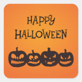 Funny Carved Halloween Pumpkin Quartet Vierkante Sticker (Voorkant)
