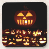 Funny Carved Pumpkins Jack O'Lantern Halloween Bier Onderzetter (Voorkant)