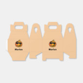 Funny Carved Sinaasappel Halloween Pumpkin Naam Bedankdoosjes (Uitgevouwen)