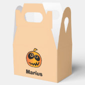 Funny Carved Sinaasappel Halloween Pumpkin Naam Bedankdoosjes (Geopend)