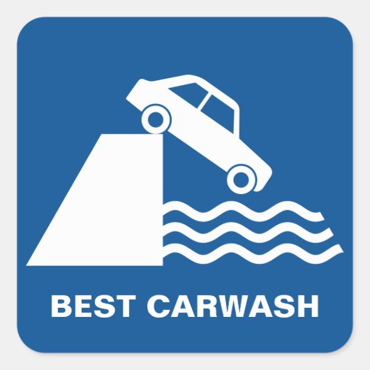 Funny Carwash Sign Vierkante Sticker (Voorkant)