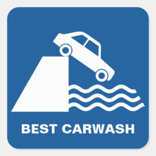 Funny Carwash Sign Vierkante Sticker