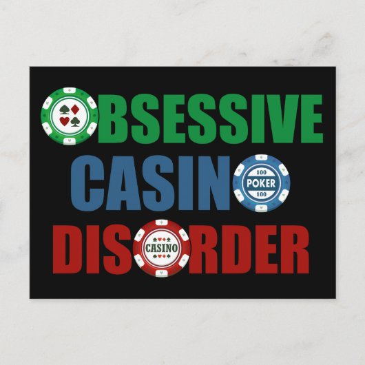 Funny Casino Addict Gambling Poker Chips Briefkaart (Voorkant)