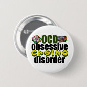 Funny Casino Addict Ronde Button 5,7 Cm (Voorkant /achterkant)