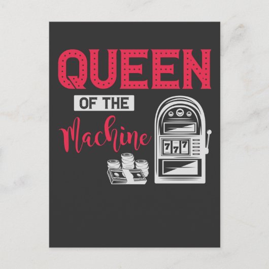 Funny Casino Gambling Queen Slot Machine Quote Briefkaart (Voorkant)