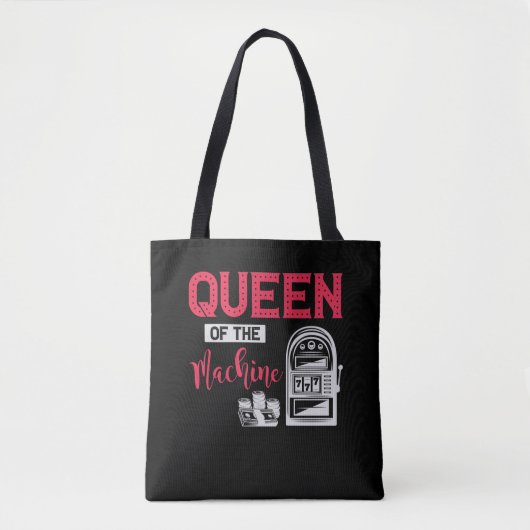 Funny Casino Gambling Queen Slot Machine Quote Tote Bag (Voorkant)