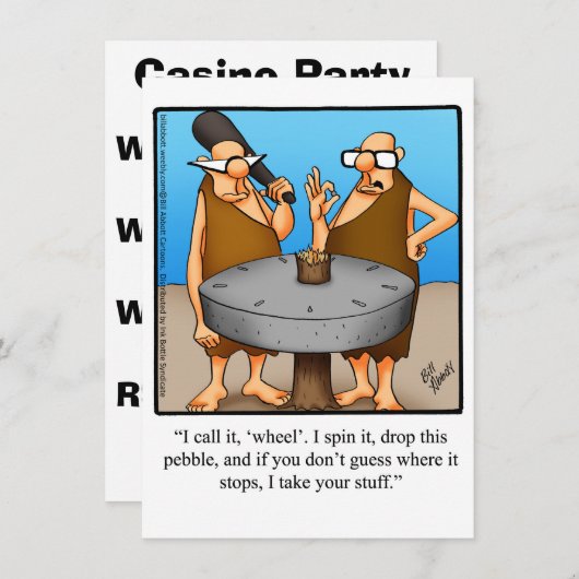 Funny Casino Night Party uitnodigingen (Voorkant / Achterkant)