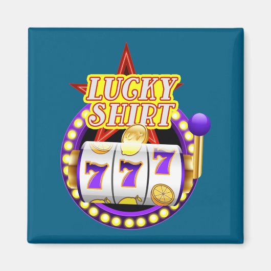 Funny Casino Slot Machine Jackt Lucky  Magneet (Voorkant)