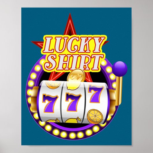 Funny Casino Slot Machine Jackt Lucky  Poster (Voorkant)