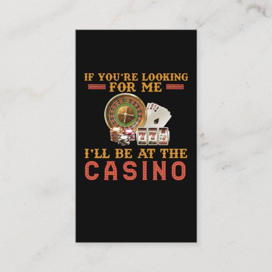 Funny Casino verslaafde gokHumor Visitekaartje (Voorkant)