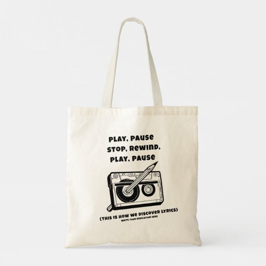 Funny  Cassette-Pencil Gift Canvas tas (Achterkant)