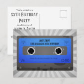 Funny Cassettebandje Birthday Uitnodiging Briefkaart (Voorkant / Achterkant)