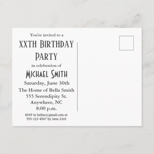 Funny Cassettebandje Birthday Uitnodiging Briefkaart (Achterkant)