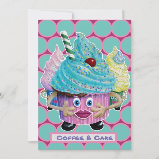 Funny casual Friends, Family Cake en koffie Kaart (Voorkant)