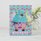 Funny casual Friends, Family Cake en koffie Kaart (Staand voorkant)