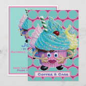 Funny casual Friends, Family Cake en koffie Kaart (Voorkant / Achterkant)