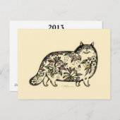 Funny Cat 2013 Calendar Briefkaart (Voorkant / Achterkant)
