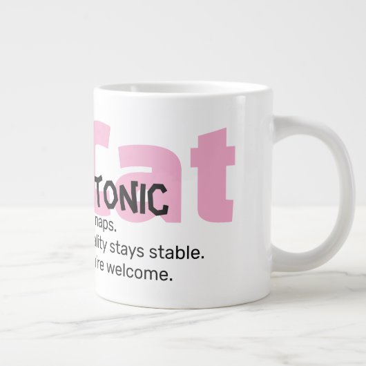 Funny Cat 20oz Mug – CatAtonic: I Nap. You Exist. Grote Koffiekop (Rechts)